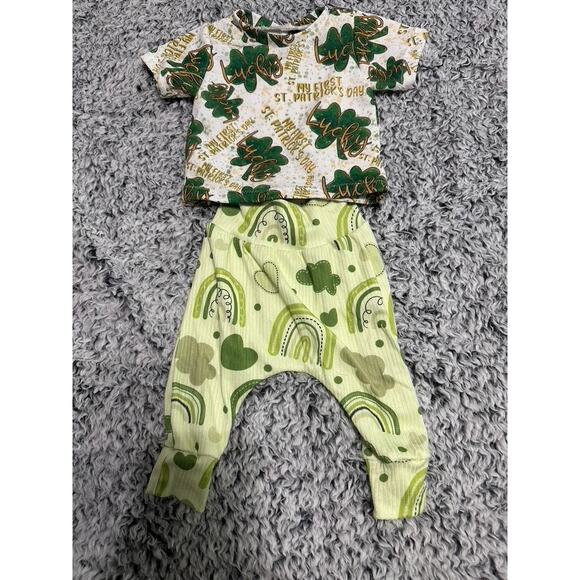 0-3 month old Custom St.Patty Day outfit. NWOT - Picture 1 of 3